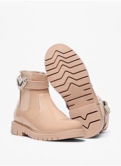 Flora Bella By Shoexpress Girl's Heart Accent High Cut Boots with Zip Closure  - Image 4
