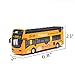 Ailejia Bus Toy Sightseeing Double Decker City Bus Open Top Model DieCast Metal Toy Cars Toy Die Cast Pull Back Vehicles Mini Model Car Lights and Music Yellow - Image 3