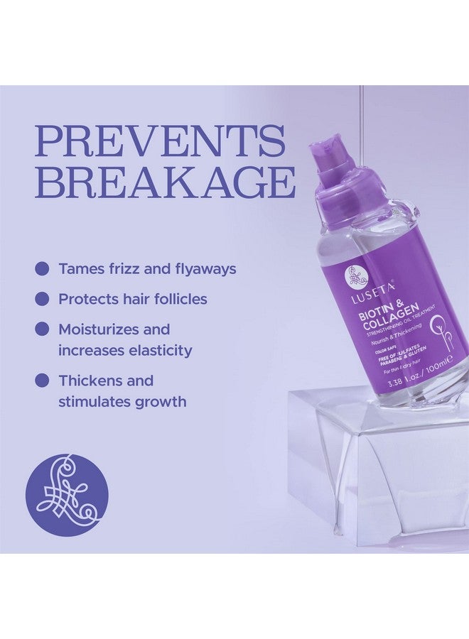 لوسيتا سيروم نمو الشعر بالبيوتين مع الكولاجين من L LUSETA، زيت للشعر الخفيف والتالف، سيروم نمو بالبيوتين للشعر المجعد والتالف، فروة رأس سميكة وصحية للرجال والنساء، 3.38 أونصة سائلة - Image 4