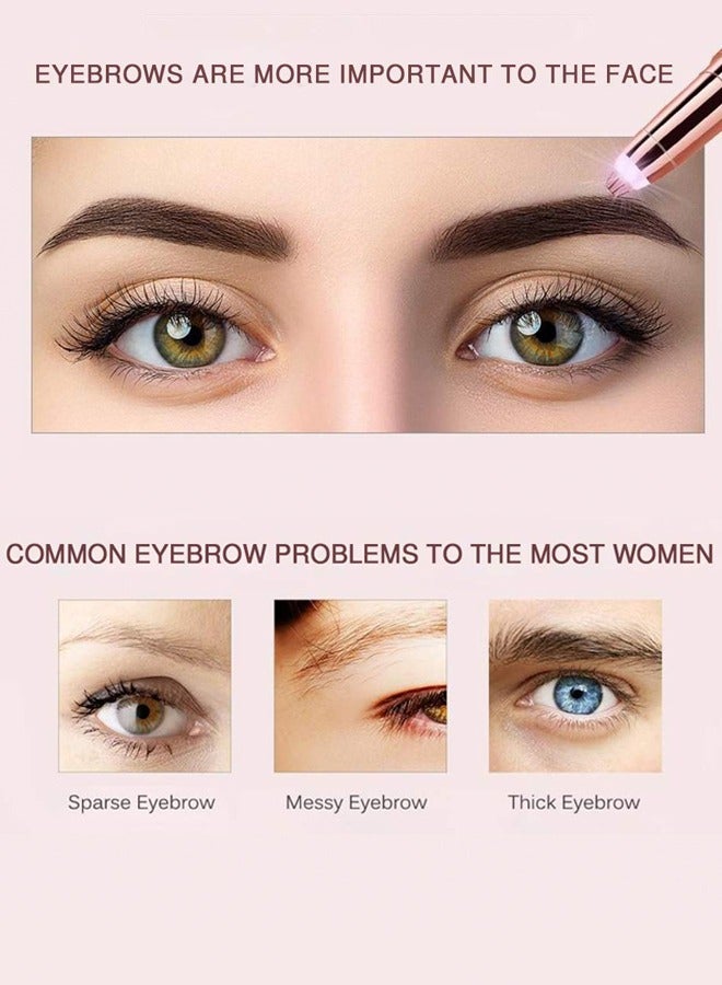 USB Rechargeable Portable Electric Eyebrow Trimmer Pen for Women,Painless Precision Eyebrow Hair Remover, Safe Eyebrow Shaver Razor Tool for face Leg Lip Armpit Hand(Rose Gold) - Image 3