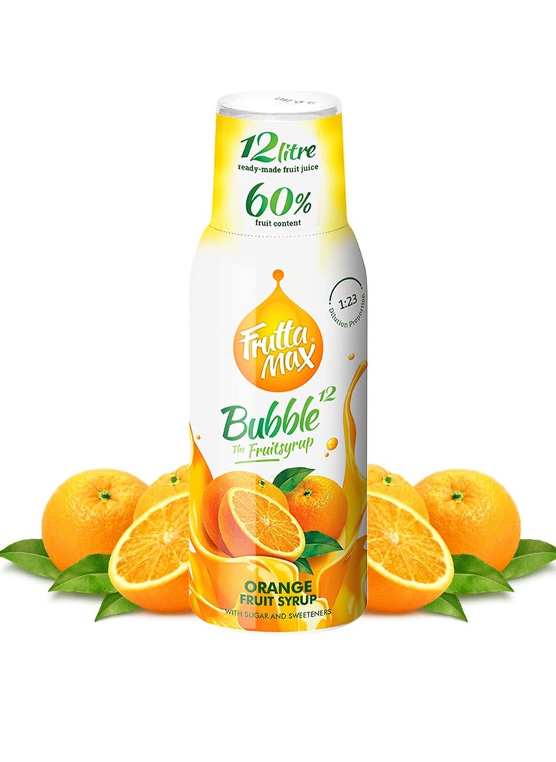 Fruttamax FruttaMax - Fruit Syrup Concentrate | Less Sugar | with 60% Fruit Content | Suitable for soda Machine 500ml (Orange)  - Image 1