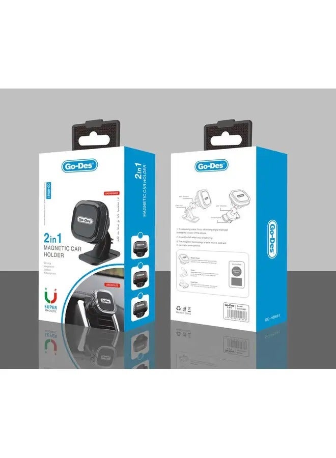 جو-ديز 360° Magnetic Dashboard Car Mount Holder – Universal Magnetic Phone Mount for All Smartphones with Strong Magnet Grip, One-Hand Operation, Full Rotation, Anti-Slip Base – Compact & Easy to Install for Cars, SUVs & Trucks - Image 3