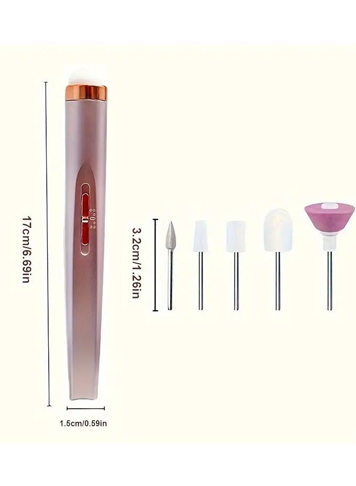 Goolsky مبرد أظافر محمول، مثقاب أظافر كهربائي مع 5 رؤوس مثقاب، شحن USB مع ضوء LED، سرعة قابلة للتعديل لأدوات العناية بالأظافر والمناكير - Image 2