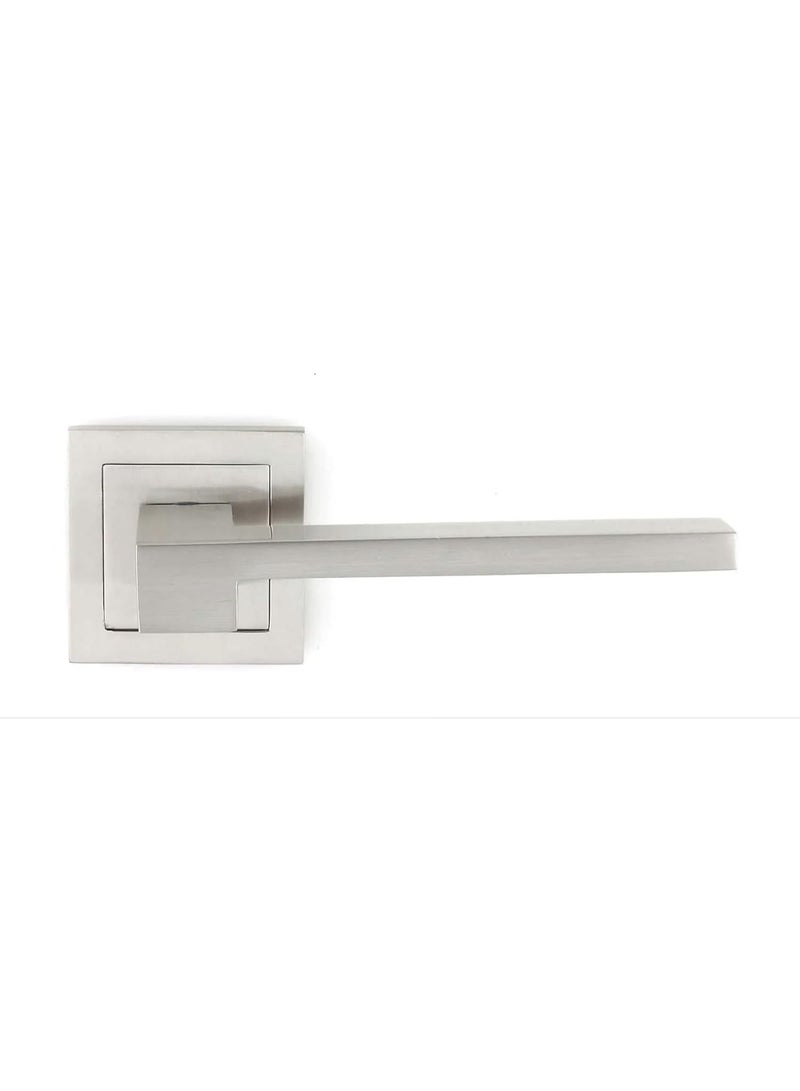Union 700 Series Satin Steel Door Handle Lever Set with Square Rose, 700SRS13SS - Image 1