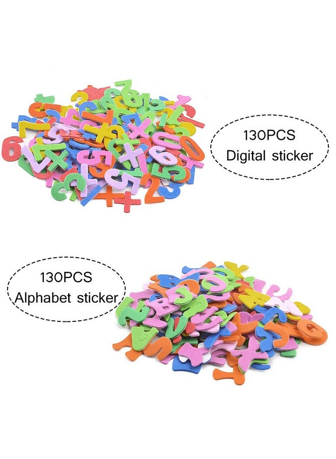 Aylifu Foam Stickers 260 Pieces Self Adhesive Foam Alphabet Letters And Numbers Sticker For Kid'S Arts Craft Supplies Assorted Colors - Image 4