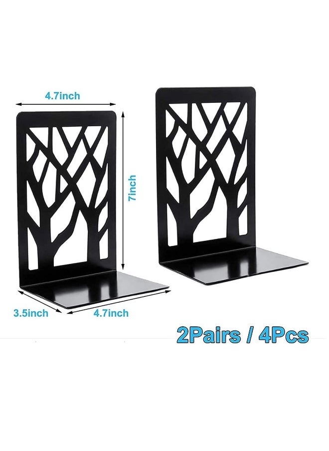 Generic - Bookends Book Stand Book Ends for Shelves Bookends for Office Book Ends for Heavy Books, Book Shelf Holder Stand Home Decorative Metal Bookend Supports Book Stoppers Black 1 Pairs - Image 1