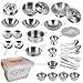 KEJIH Tiny Classic Stainless Steel Kitchen Toys Cooking Utensils SetPretend Play Pots Pans Toy Cookware Kits for Kids Cooking Utensil Set Interactive Learning Role Play Educational Toys for Kids Mini Size - Image 3