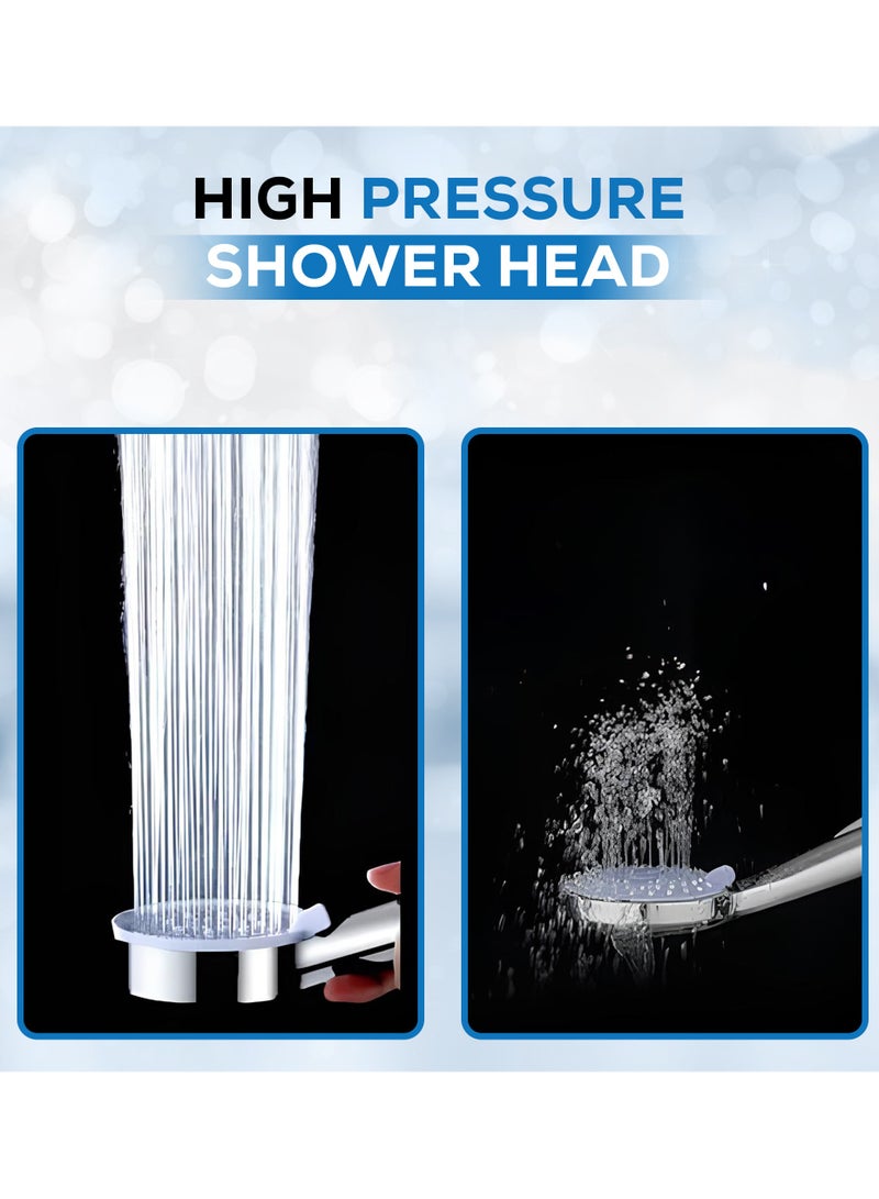 دانين رشاش رأس دش عالي الضغط من  مع نظام ترشيح، شريط تفلون (نفث، هطول الأمطار والتدليك)، يقلل من تساقط الشعر، يعزز البشرة، يرشح وينقي ويوفر المياه (5 وظائف مع خرطوم بطول 1.5 متر) - Image 4