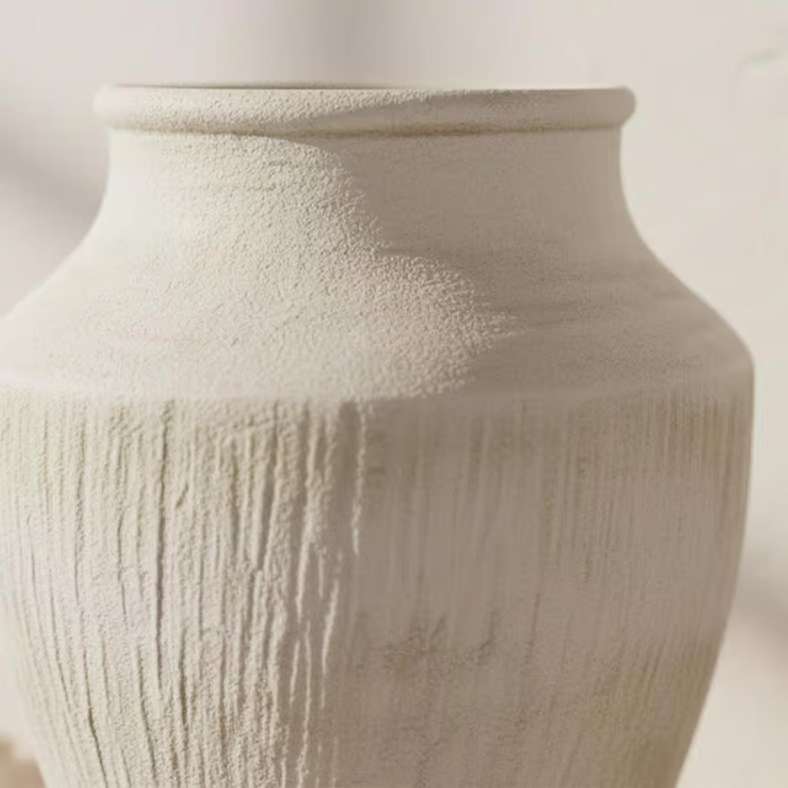 Pan Home Lucian Terracotta Vase - White - Image 2