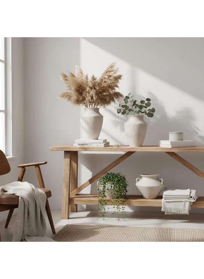 Pan Home مزهرية لوسيان من الطين - بيضاء - Image 3