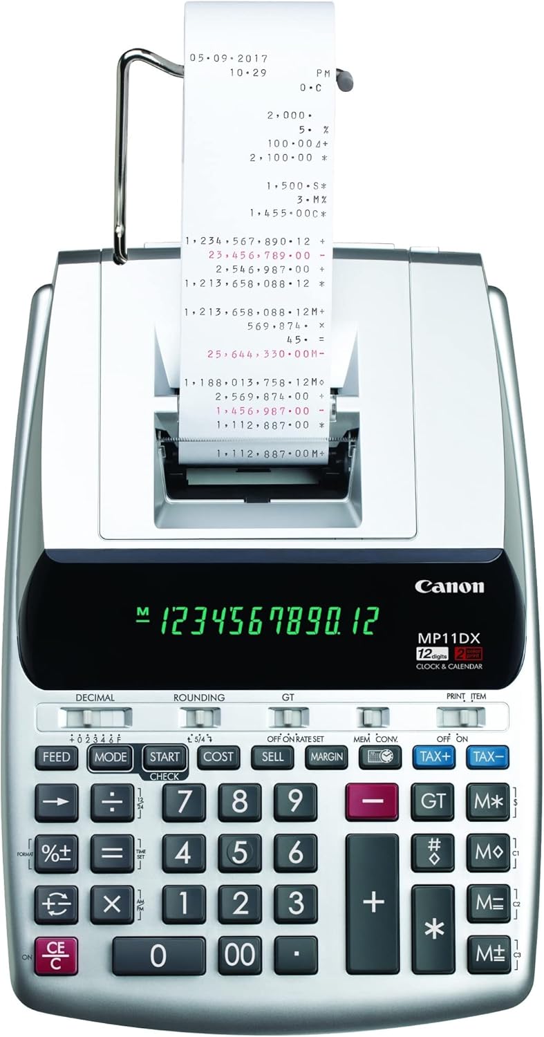 Canon Office Products 2198C001 MP11DX-2 Desktop Printing Calculator with Currency Conversion, Clock and Calendar - Image 4