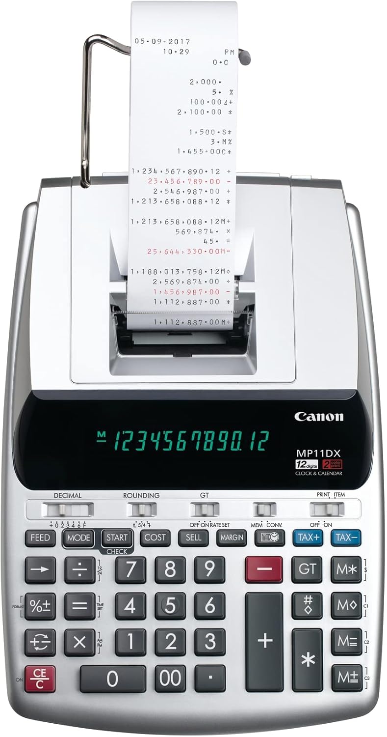Canon Office Products 2198C001 MP11DX-2 Desktop Printing Calculator with Currency Conversion, Clock and Calendar - Image 2