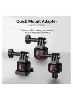 SYOSI Magnetic Suction Adapter Tripod Adapter Quick Release Base Mount Action Camera Accessories Screws Free with Magnetic Base Compatible with 11/10/9/8/7 Insta 360 AKASO DJI Action  - Image 2