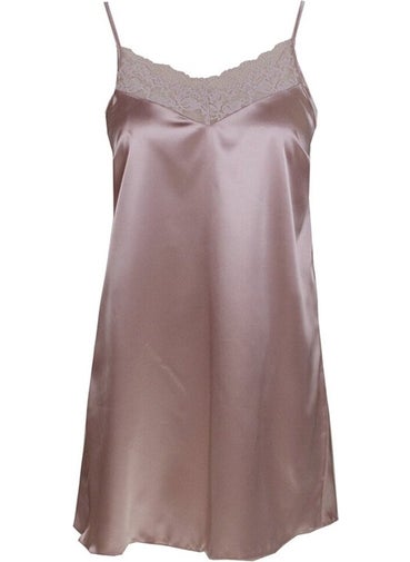 Magic Form 87430 Women's Satin Nightgown with Thread Strap-Rose Dried  - Image 1