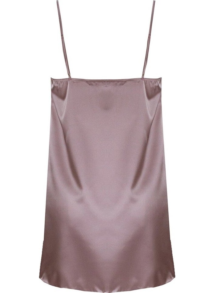 Magic Form 87430 Women's Satin Nightgown with Thread Strap-Rose Dried  - Image 2