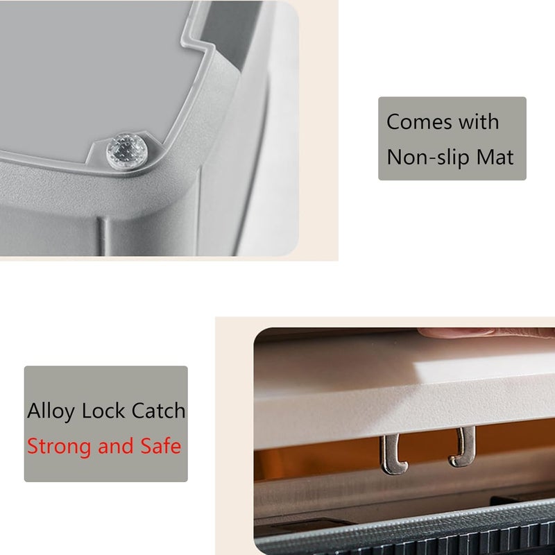 MXCELL Lockable Storage Bin Outdoor Lock Box Plastic Storage Container Versatile Organizer with Changeable Lock for Home Office School Travel Business WhiteBlue 16 Liters - Image 3