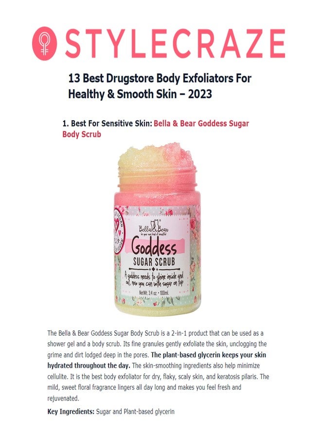 Bella and Bear Bella & Bear Goddess Sugar Scrub - Travel Size - Vegan 3.4oz (Travel Size) - Image 4