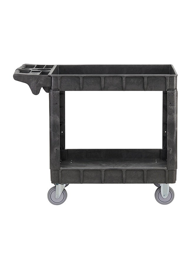LAWAZIM 2-Shelf Utility Service Cart - 551lbs Capacity Heavy Duty Rolling Tool Trolley with Caster Wheels - Ideal for Workshops, Garages, Warehouses, Manufacturing, Cleaning, and Maintenance Use - Image 4