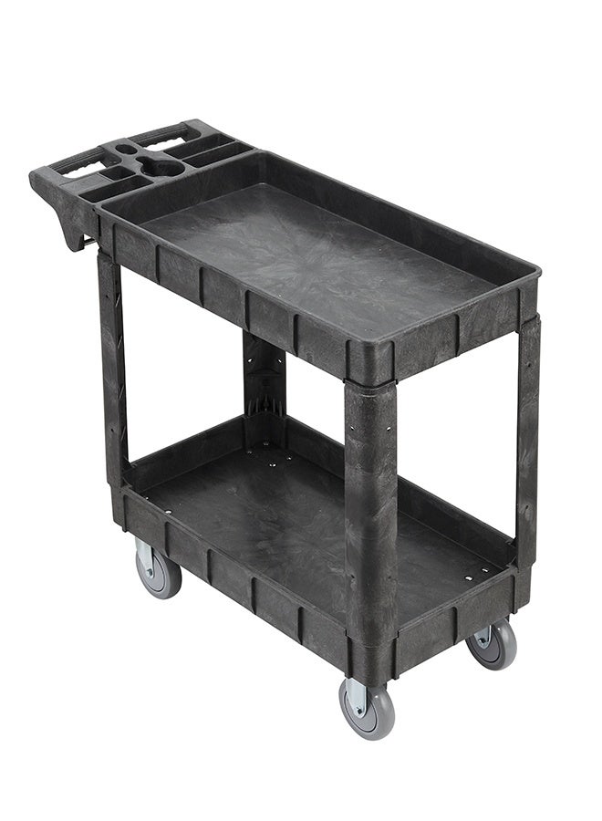 LAWAZIM 2-Shelf Utility Service Cart - 551lbs Capacity Heavy Duty Rolling Tool Trolley with Caster Wheels - Ideal for Workshops, Garages, Warehouses, Manufacturing, Cleaning, and Maintenance Use - Image 3