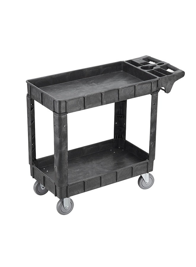 LAWAZIM 2-Shelf Utility Service Cart - 551lbs Capacity Heavy Duty Rolling Tool Trolley with Caster Wheels - Ideal for Workshops, Garages, Warehouses, Manufacturing, Cleaning, and Maintenance Use - Image 2