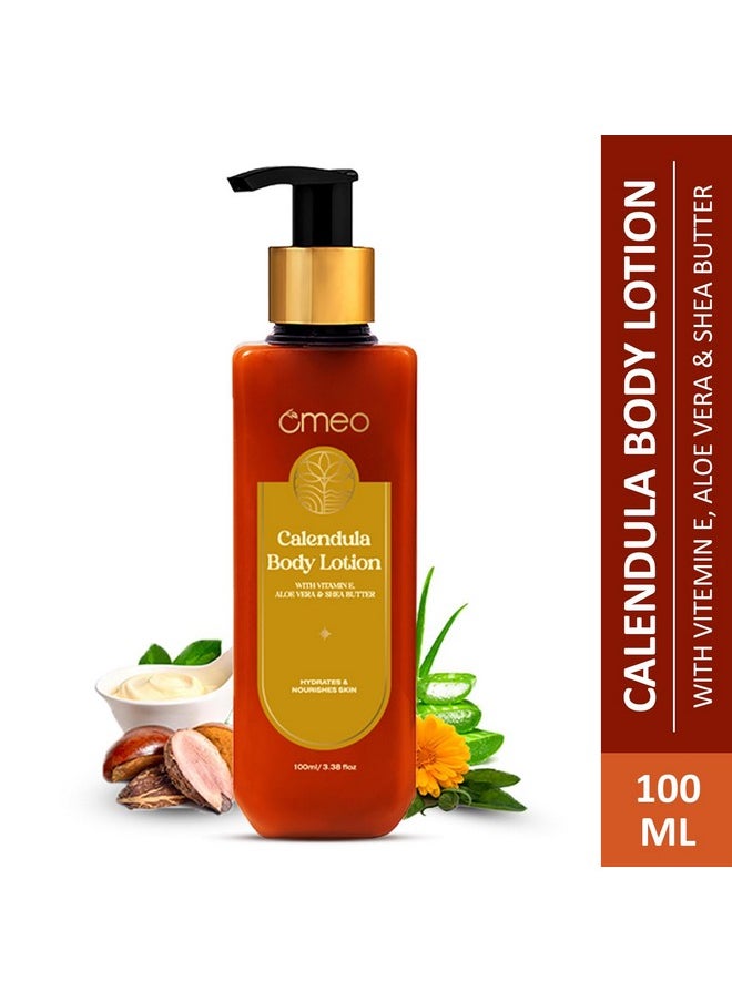 Omeo - Omeo Calendula Body Lotion for winter dry skin with Goodness of Calendula, Shea Butter, Aloe Vera and Vitamin E | Non-Sticky, Moisturizer Cream, Glow, for Women & Men-100ml - Image 1