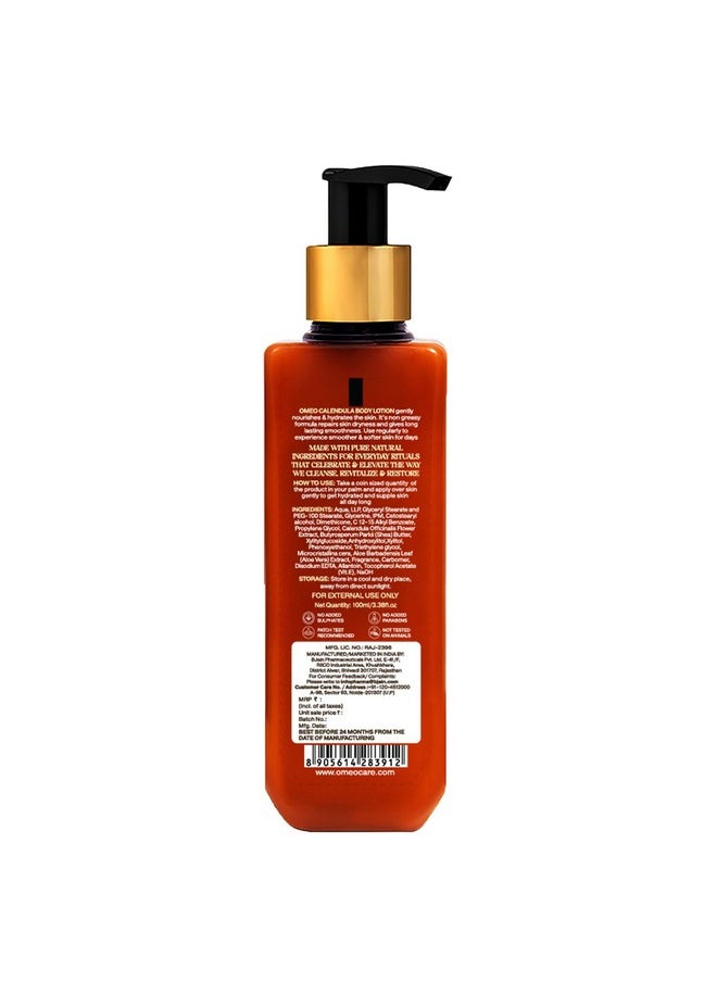 Omeo - Omeo Calendula Body Lotion for winter dry skin with Goodness of Calendula, Shea Butter, Aloe Vera and Vitamin E | Non-Sticky, Moisturizer Cream, Glow, for Women & Men-100ml - Image 1