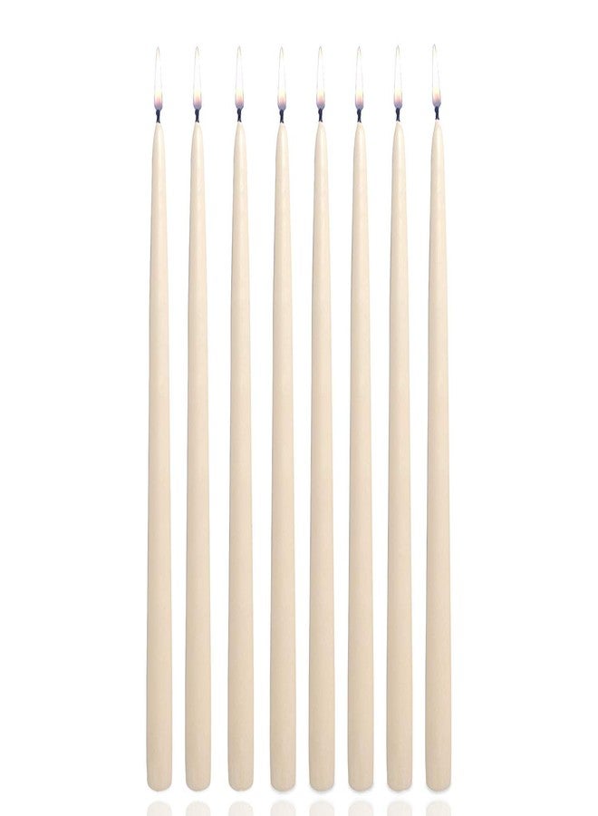 Rambue Classic Hand Dipped Taper Candles 8 Inch Tall Set of 12 Individually Wrapped(Ivory)