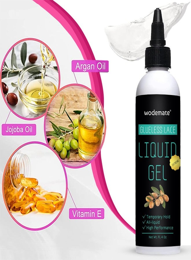 wodemate Lace Bonding Gel - Glueless Lace Liquid Gel, Invisible Bonding Wig Glue, Temporary Hold for Lace Front Wigs and Hair, Non Toxic & Skin-Friendly Formula, 4OZ - Image 4