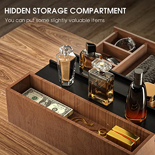 Sephyroth Cologne Organizer for Men 3 Tier of Elevated Cologne Display Shelf with Drawer Storage Perfume Organization and Storage Display Risers,Great Gift for Man(Walnut Black) - Image 3