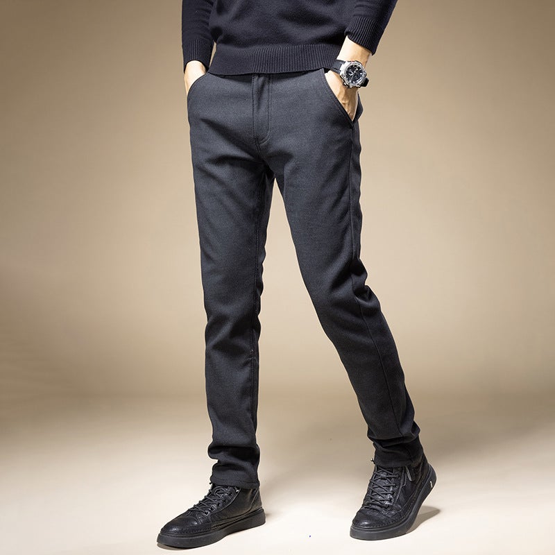 Casual Pants Mens Korean-style Trendy Slim-fit Scrub Pants for Four Seasons Stretch All-match New Arrival Black Long Pants for Men 505 Gray  - Image 4