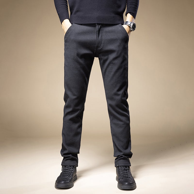 Casual Pants Mens Korean-style Trendy Slim-fit Scrub Pants for Four Seasons Stretch All-match New Arrival Black Long Pants for Men 505 Gray  - Image 2