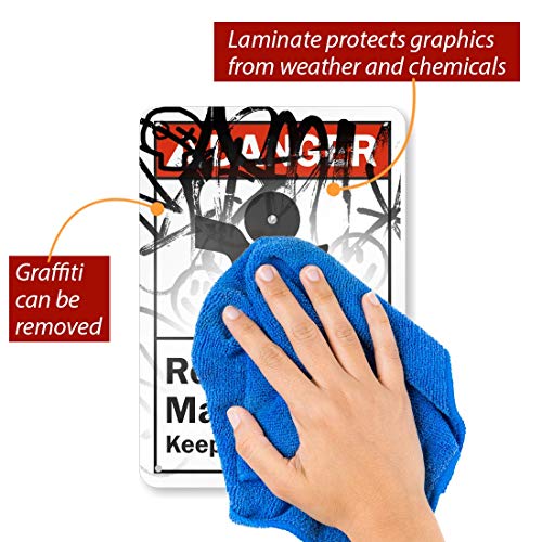 Smartsign S-7944-AL-10 Aluminum Sign, Danger: Rotating Machinery Keep Hands Away" with Graphic, 10" x 7" - Image 2