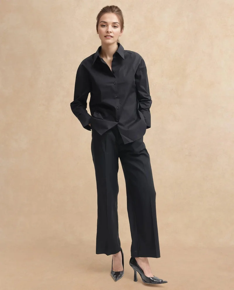 Rareism Women's Oversized Cotton Shirt
