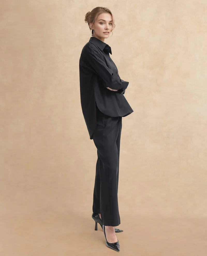 Rareism Women's Oversized Cotton Shirt