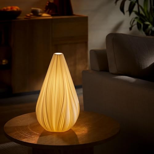 RONDURE 125 Modern Ceramic Table Lamp Fully Dimmable Bedside Lamp for Bedroom Living Room Nightstand White Translucent Ceramic Shade Warm Ambient Decorative Corded Lighting Bulb Included - Image 3