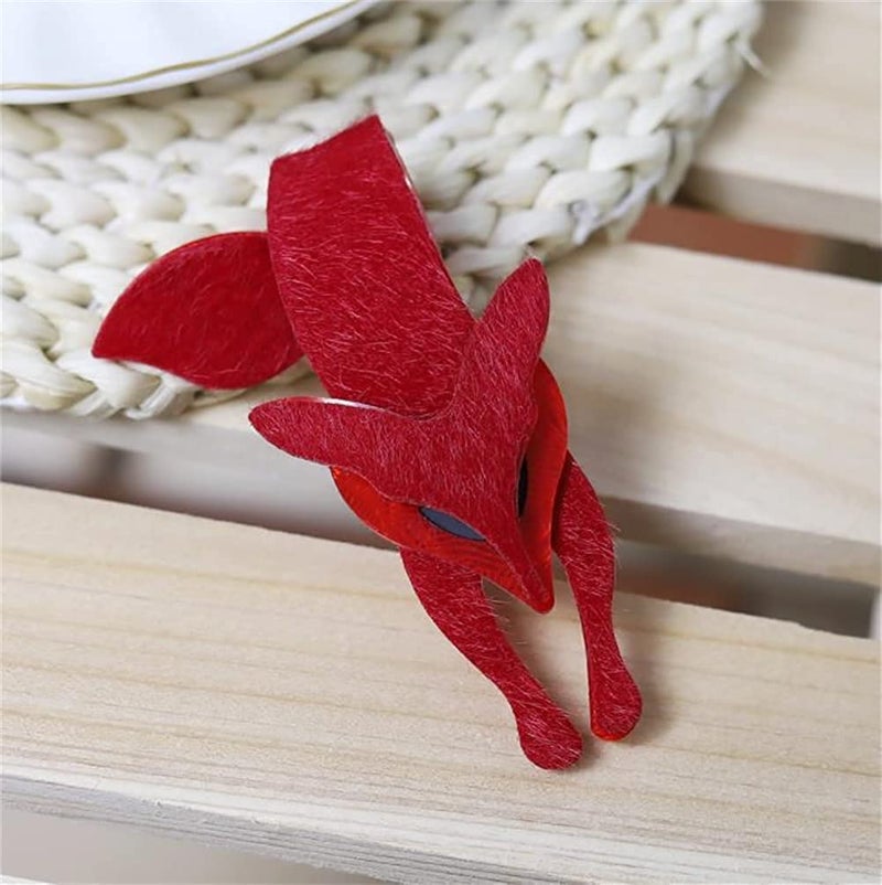 KAWADU Fashion Fox Pin Brooch For Women Big Cute Acrylic Animals Brooch Lapel Pin Vintage Scarf Clip Female Jewelry - Image 4