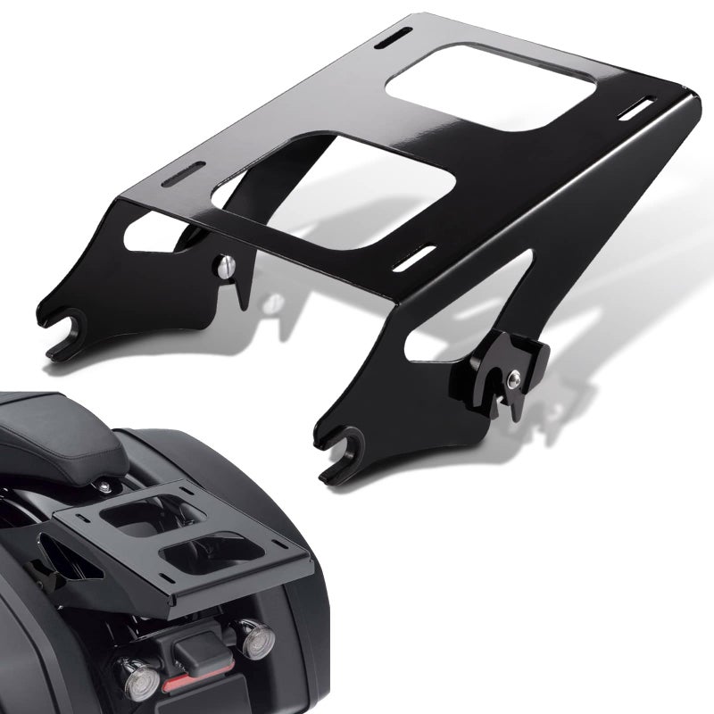 Amazicha Detachable Two 2 Up Tour Pack Pak Luggage Rack Mounting Rack Black Compatible for Harley Davidson Touring Street GlideElectra GlideRoad GlideRoad King 20142024