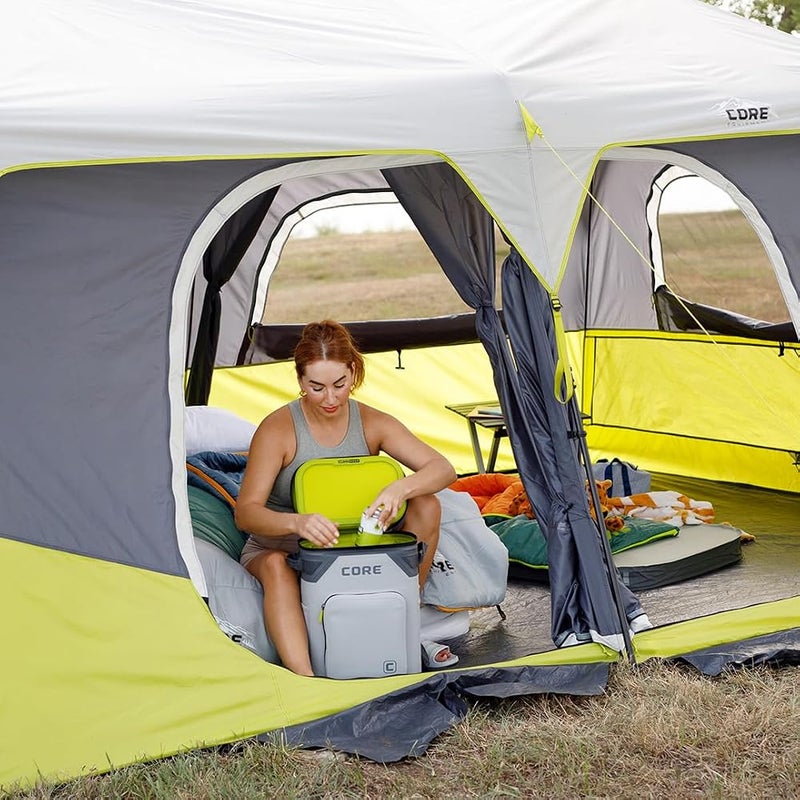 CORE Instant Cabin Tents 6 Person 9 Person 10 Person 12 Person Family Cabin Multi Room Pop Up Tents Car Camping Included Storage Pockets for Camping Accessories - Image 3