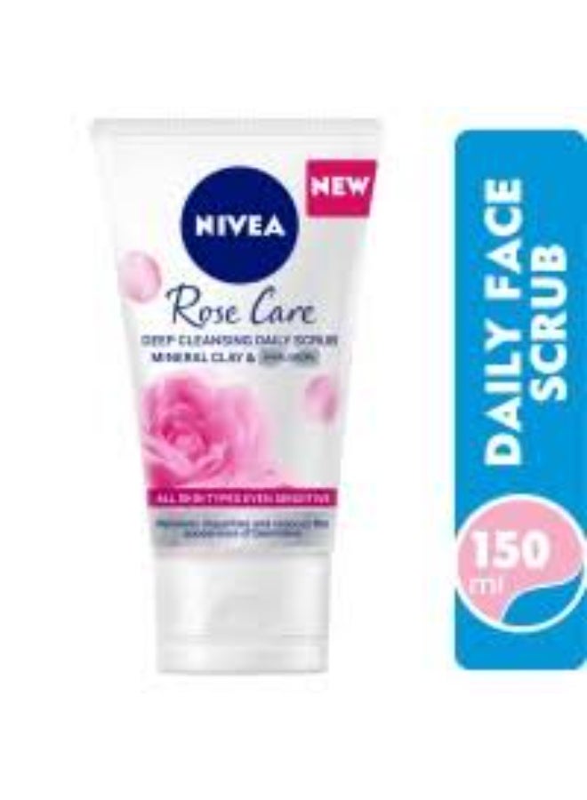Nivea Face Scrub Daily Exfoliating Rose Care With Organic Rose Water 150Ml