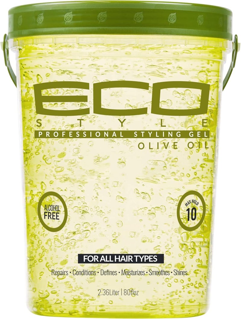 Eco Style Ecoco Gel Olive Oil - 100% Pure Olive Oil - Adds Shine And Tames Split Ends - Weightless Style - Nourishes And Repairs - Adds Moisture To The Scalp - Superior Hold - Healthy Shine - 80 Oz - Image 1