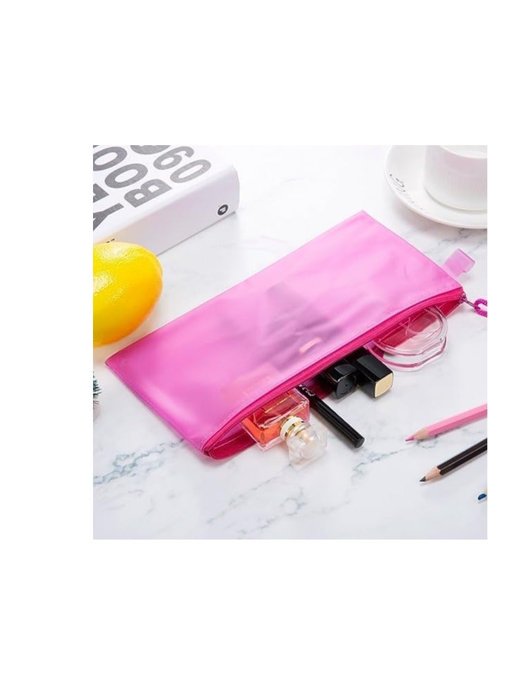 Transparent Plastic File Case with Zipper – A6 Size, Green Color, Durable Mesh Design, Ideal for Documents and Accessories - Image 4