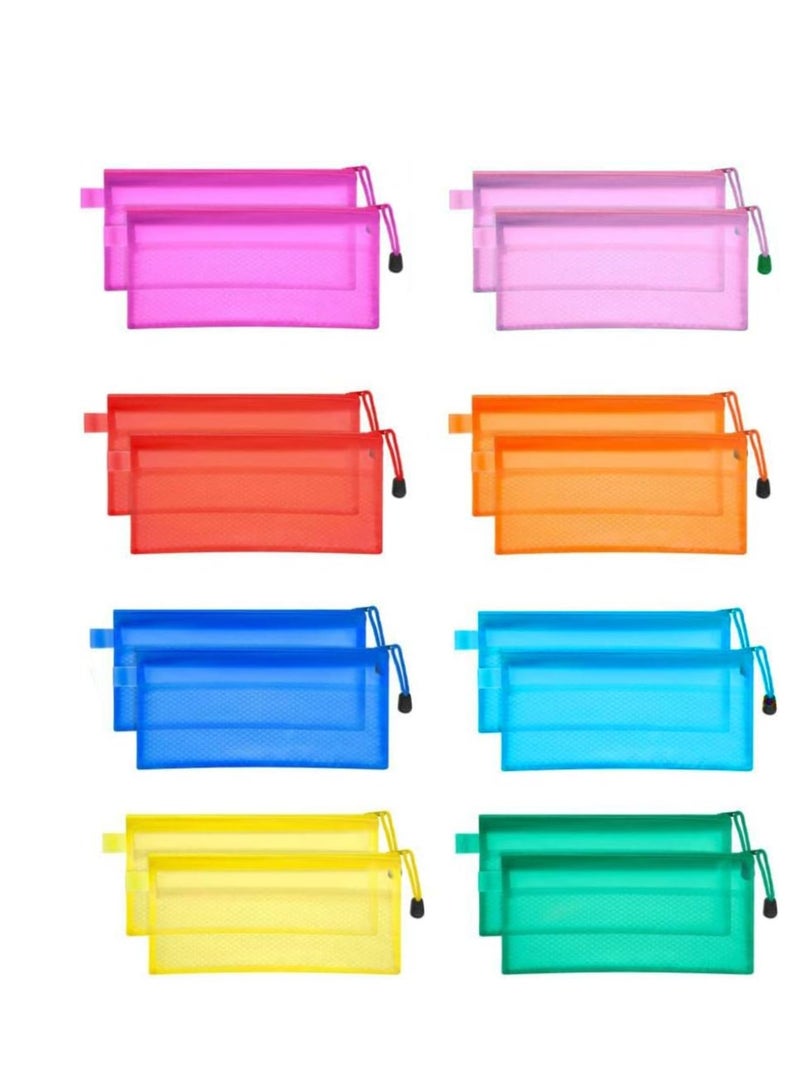 Transparent Plastic File Case with Zipper – A6 Size, Green Color, Durable Mesh Design, Ideal for Documents and Accessories - Image 5