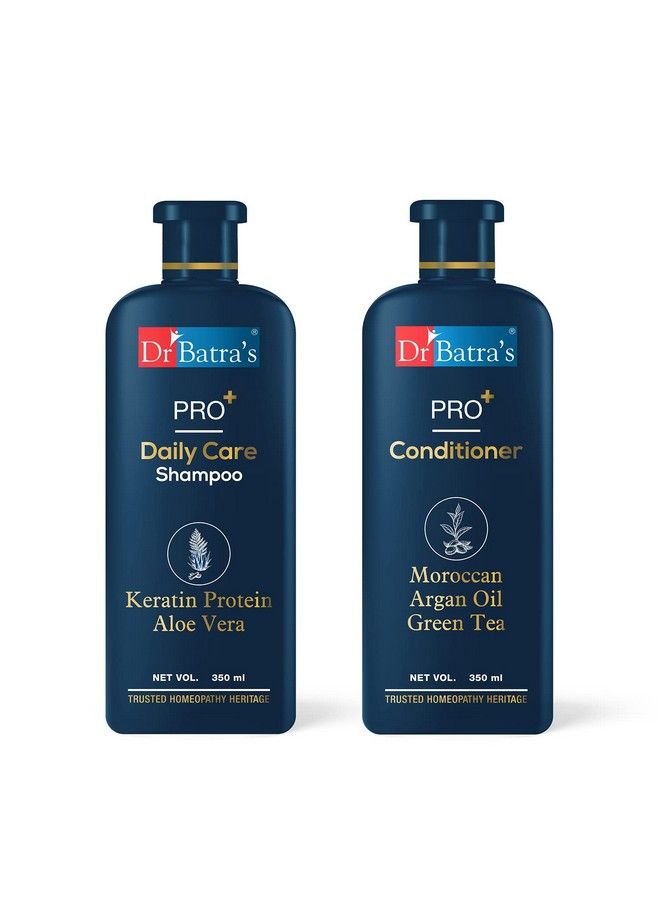Dr Batra's Pro+ Daily Care Shampoo 350 Ml Pro+ Conditioner 350 Ml Highly Rich In Proteins Aloe Vera Extracts Moroccan Argan Oil & Green Tea For Soft Shinenourishing & Gentle Hair (Pack Of 2) - Image 2