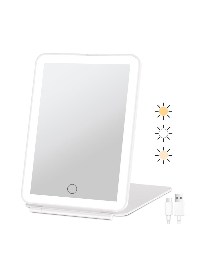 Cool Baby Portable Lighted Makeup Beauty Mirror 3 Color Lighting Dimmable Touch Screen Tabletop LED  - Image 1