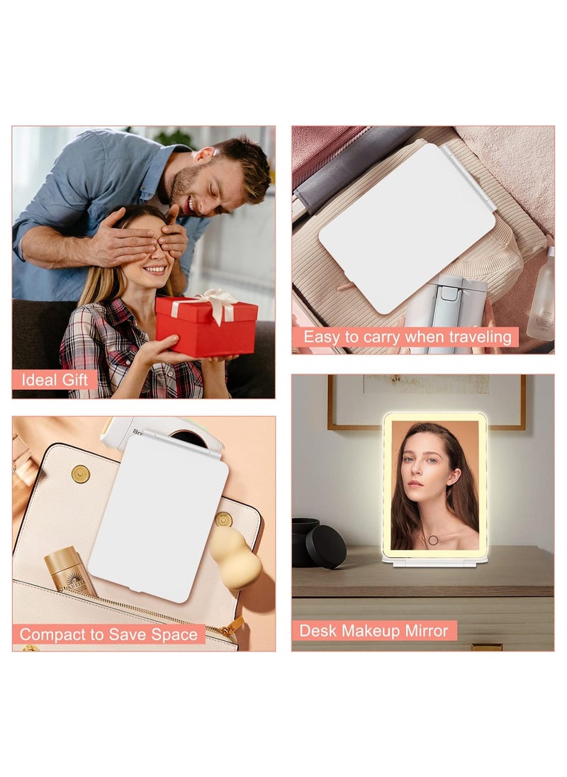 Cool Baby Portable Lighted Makeup Beauty Mirror 3 Color Lighting Dimmable Touch Screen Tabletop LED  - Image 2