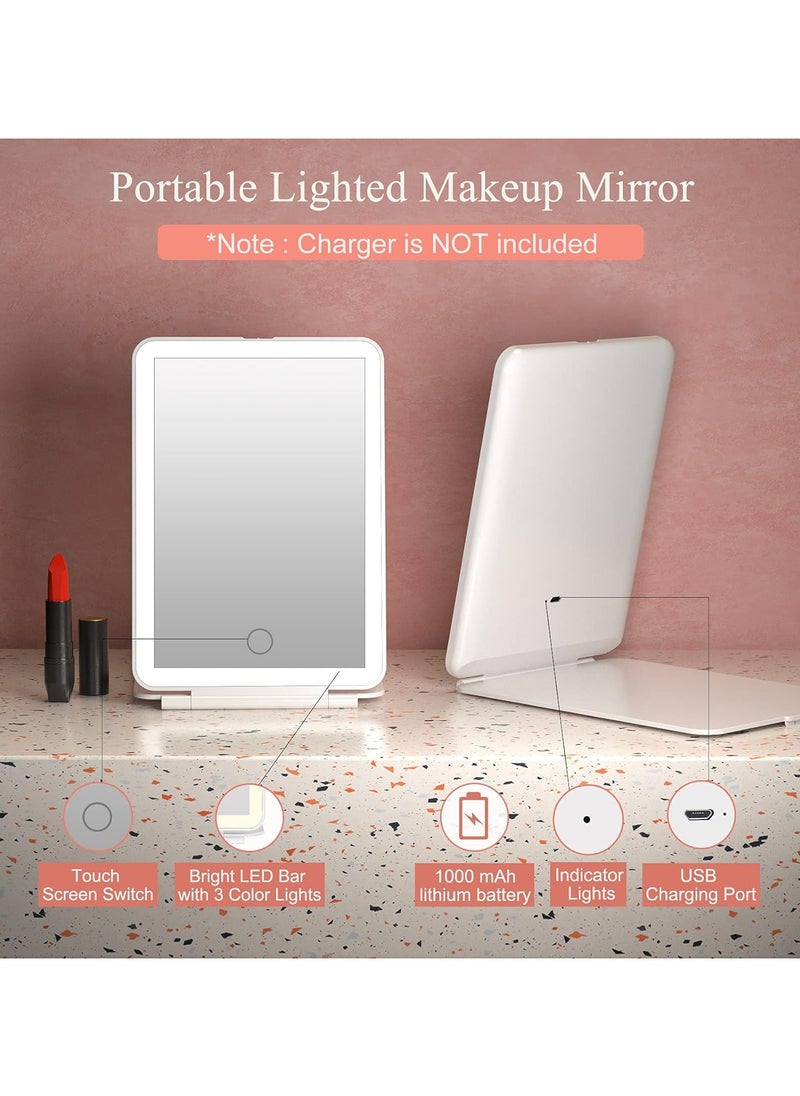 Cool Baby Portable Lighted Makeup Beauty Mirror 3 Color Lighting Dimmable Touch Screen Tabletop LED  - Image 4