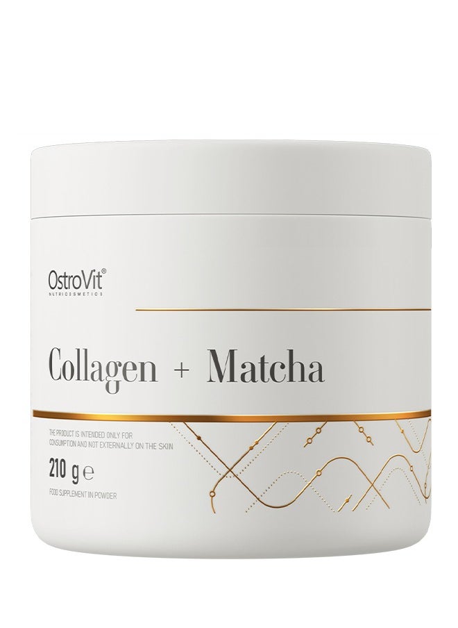 OstroVit - Collagen Matcha 210g Unflavour – Supports Skin, Joint Health & Antioxidant Protection – Collagen Peptides & Matcha Green Tea - Image 1