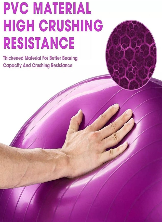 كرة تمارين اليوغا السميكة للغاية من فيرست فيت، كرة لياقة بدنية وتوازن لتحسين وضعية الجسم والتوازن واليوغا والبيلاتس وتقوية عضلات الجذع، تمارين اللياقة البدنية، تمارين التوازن، تمارين اليوغا، تمارين تقوية عضلات الجذع (المقاس 65 سم، اللون الوردي) - Image 2