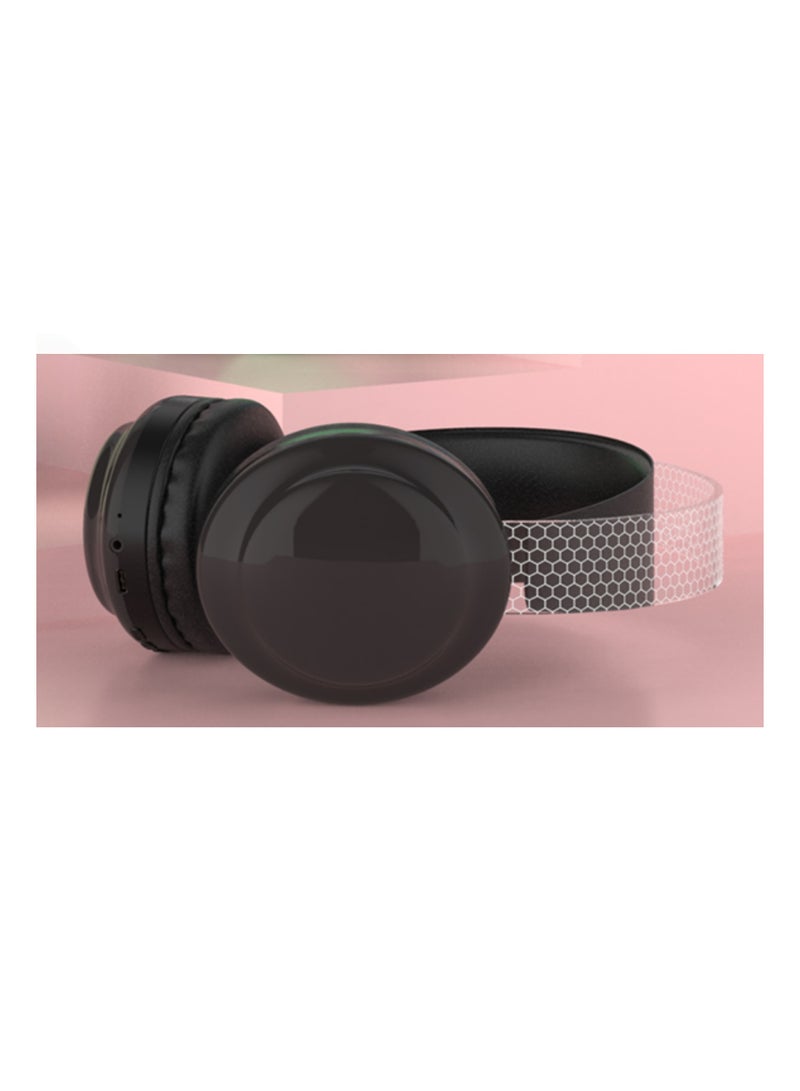 روك بو سماعات بلوتوث فوق الأذن مع سماعة رأس سلكية لاسلكية رائعة RGB مع ميكروفون للهاتف الخليوالكمبيوتر المحمول1 بلوتوث 5.3 فولت صوت عالي الدقة مناسب للألعاب والمعتاد - Image 3