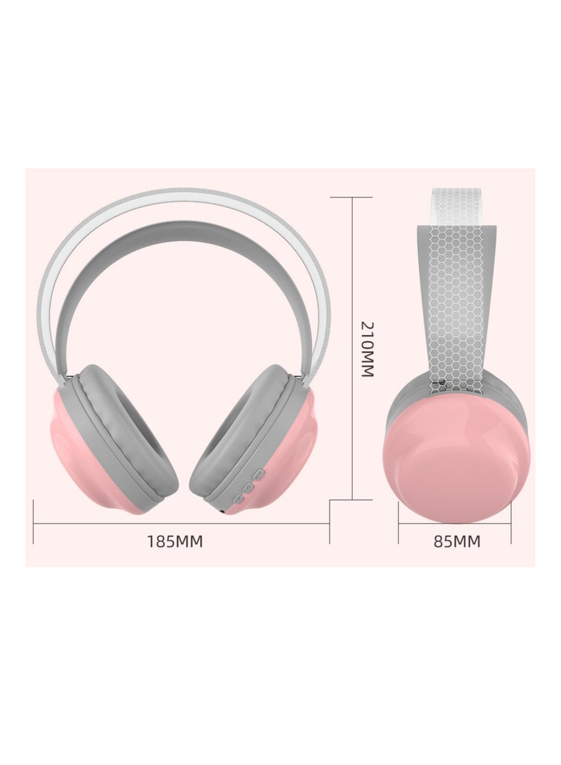 روك بو سماعات بلوتوث فوق الأذن مع سماعة رأس سلكية لاسلكية رائعة RGB مع ميكروفون للهاتف الخليوالكمبيوتر المحمول1 بلوتوث 5.3 فولت صوت عالي الدقة مناسب للألعاب والمعتاد - Image 4